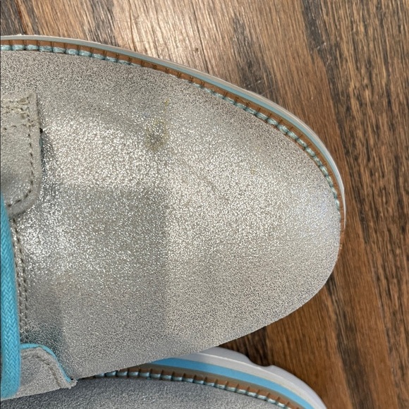 Skechers Silver Lace-Up Boots with Blue Highlights 9.5 Women’s - Picture 9 of 14